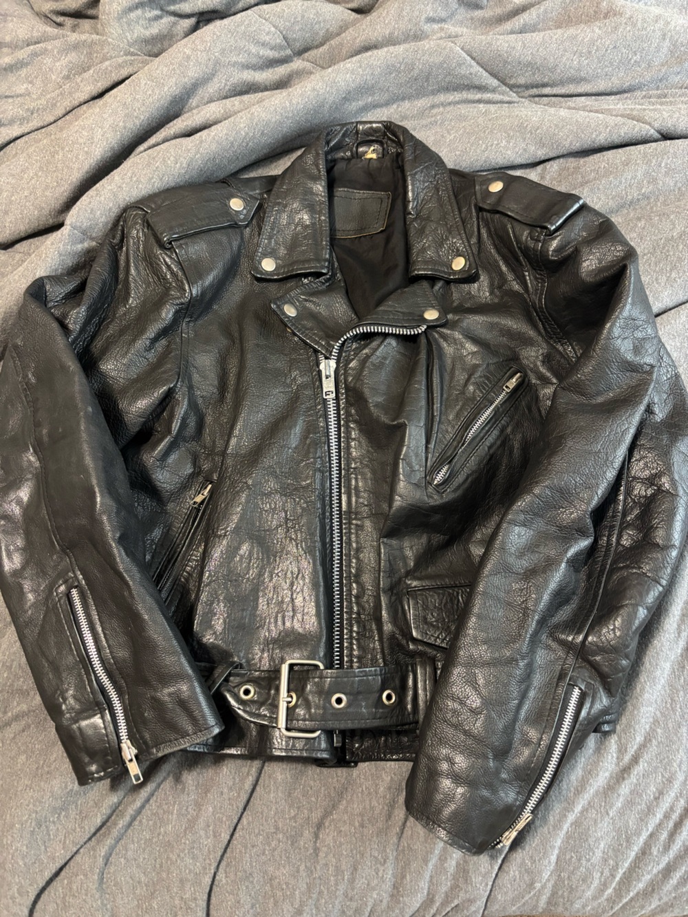 Women’s Classic Black Leather Moto Jacket
